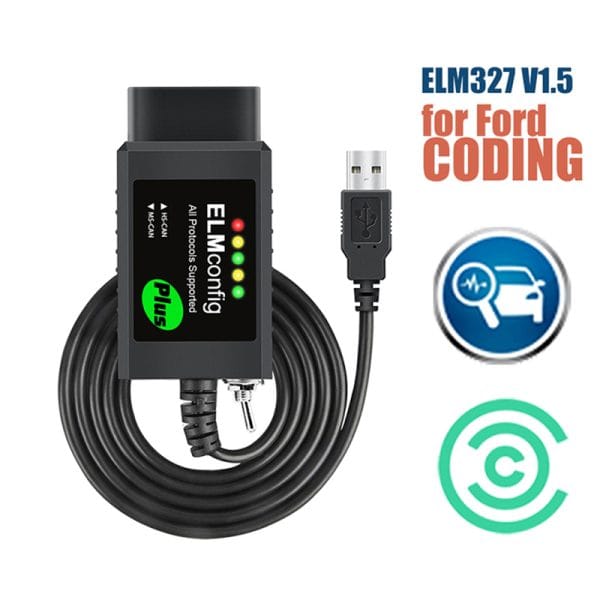 Outil de diagnostic pour Ford FORscan, USB OBD2, ELM327, V1.5 avec interrupteur, puce CH340, PIC18F25K80, Forscan FoCCCus, HS, Lilmatchs, MS, LilCar